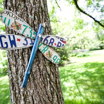 license plate dragonfly DIY art