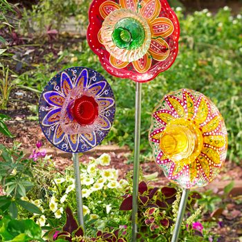 glass plate flowers